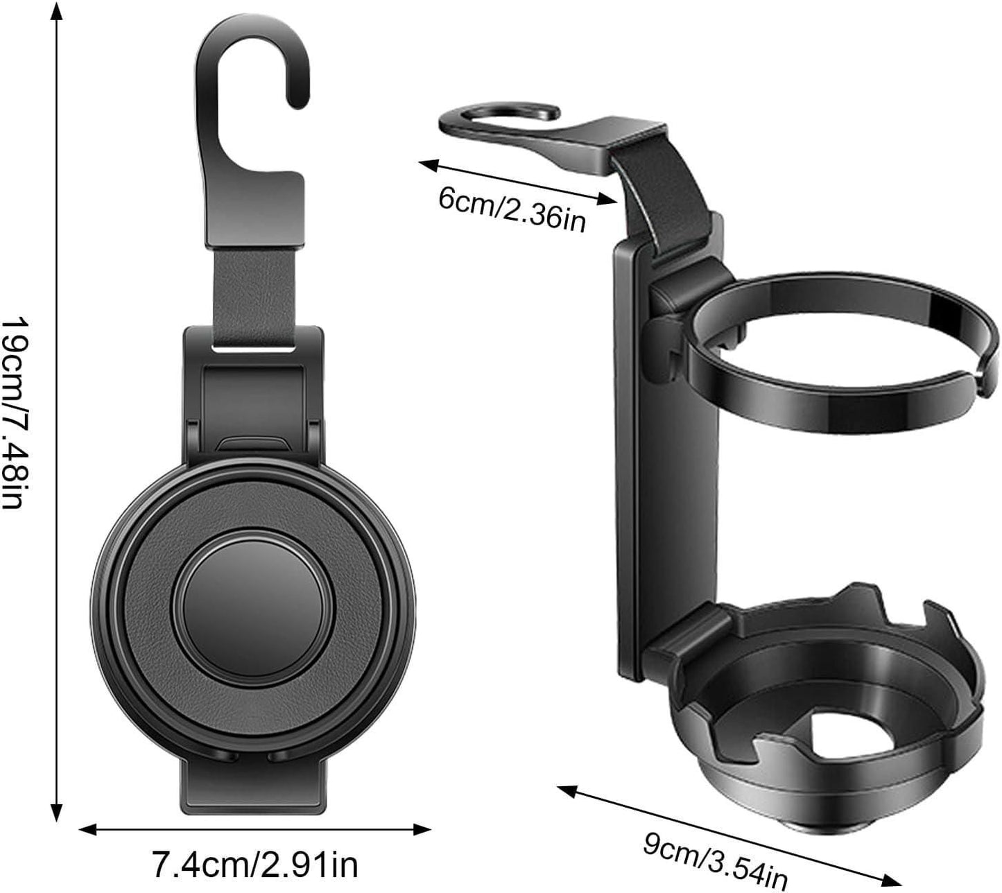 Car Multifunctional Hook – 3-in-1 Organizer (Water Bottle Holder + Phone Stand + Bag Hook)